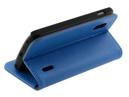 Synthetic Leather Wallet Case with Stand for LG Nexus 4 E960 - Blue