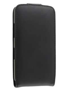 Genuine Leather Flip Case for LG Nexus 4 E960 - Classic Black