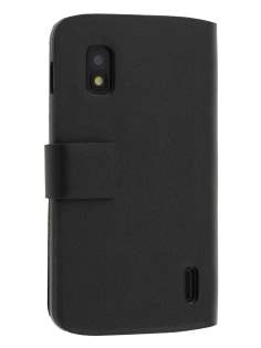 Slim Genuine Leather Portfolio Case for LG Nexus 4 E960 - Classic Black Slim Genuine Leather Portfolio Case for LG Nexus 4 E960 - Classic Black