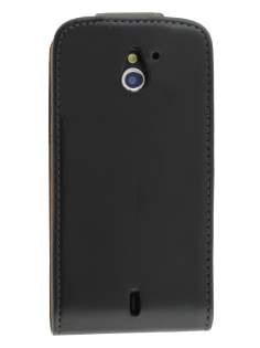Sony Xperia Sola MT27i Synthetic Leather Flip Case - Black Sony Xperia Sola MT27i Synthetic Leather Flip Case - Black