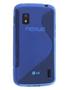 Wave Case for LG Nexus 4 E960 - Frosted Blue/Blue Soft Cover