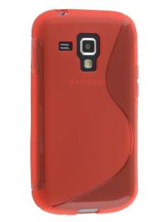 Wave Case for Samsung Galaxy Trend Plus S7583T/S Duos S7562 - Frosted Red/Red Soft Cover
