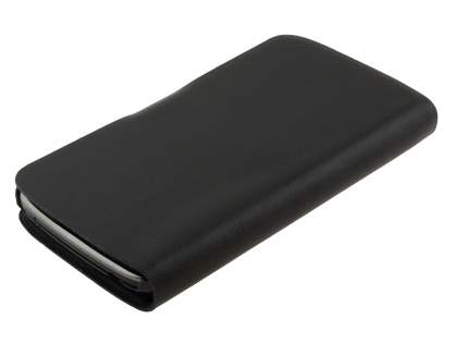 Slim Genuine Leather Portfolio Case for LG Nexus 4 E960 - Classic Black