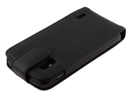 Genuine Leather Flip Case for LG Nexus 4 E960 - Classic Black