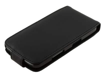 Genuine Leather Flip Case for LG Nexus 4 E960 - Classic Black