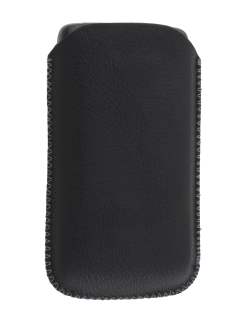 Synthetic Leather Slide-in Case with Pull-out Strap for HTC 7 Trophy - Classic Black Synthetic Leather Slide-in Case with Pull-out Strap for HTC 7 Trophy - Classic Black