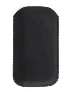 Synthetic Leather Slide-in Case with Pull-out Strap for HTC Desire X - Classic Black Synthetic Leather Slide-in Case with Pull-out Strap for HTC Desire X - Classic Black