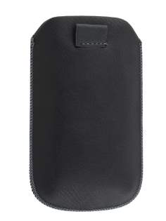Synthetic Leather Slide-in Case with Pull-out Strap for HTC Incredible S - Classic Black