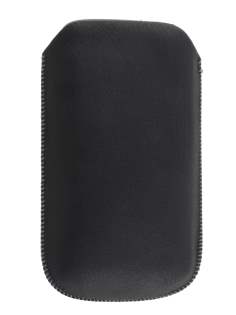 Synthetic Leather Slide-in Case with Pull-out Strap for HTC Sensation - Classic Black Synthetic Leather Slide-in Case with Pull-out Strap for HTC Sensation - Classic Black