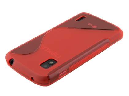 Wave Case for LG Nexus 4 E960 - Frosted Red/Red