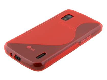 Wave Case for LG Nexus 4 E960 - Frosted Red/Red
