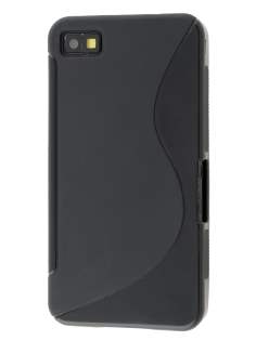 Wave Case for BlackBerry Z10 - Frosted Black/Black Soft Cover