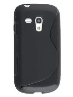 Wave Case for Samsung I8190 Galaxy S3 mini - Frosted Black/Black Soft Cover