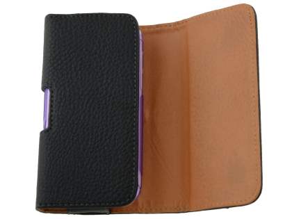 Textured Synthetic Leather Belt Pouch (Bumper Case Compatible) for Motorola DEFY XT535