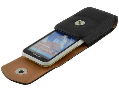 Textured Synthetic Leather Vertical Belt Pouch for Motorola DEFY XT535