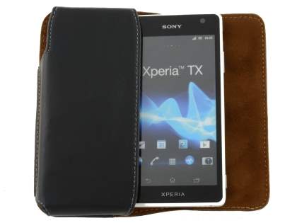 Extra-tough Genuine Leather ShineColours belt pouch for Sony Xperia TX LT29i