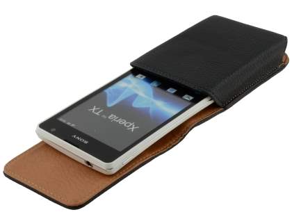 Textured Synthetic Leather Vertical Belt Pouch for Sony Xperia TX LT29i