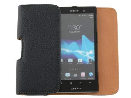 Textured Synthetic Leather Belt Pouch for Sony Xperia ion LTE lt28i