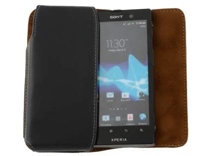 Extra-tough Genuine Leather ShineColours belt pouch for Sony Xperia ion LTE lt28i