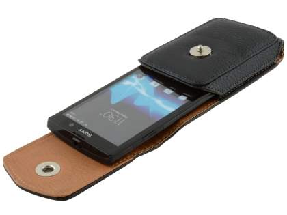 Textured Synthetic Leather Vertical Belt Pouch for Sony Xperia ion LTE lt28i