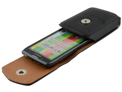 Textured Synthetic Leather Vertical Belt Pouch for Motorola