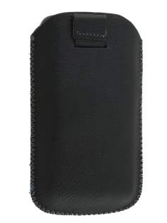 Synthetic Leather Slide-in Case with Pull-out Strap for Nokia Lumia 620 - Classic Black Synthetic Leather Slide-in Case with Pull-out Strap for Nokia Lumia 620 - Classic Black