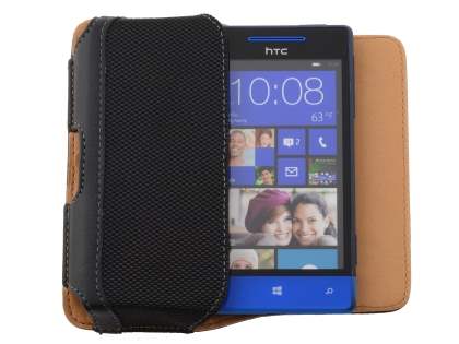 HTC Windows Phone 8S Synthetic Leather Belt Pouch - Classic Black