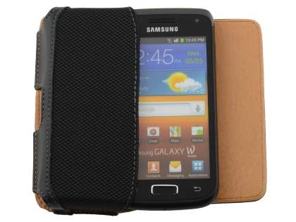 Samsung Galaxy W I8150 Synthetic Leather Belt Pouch - Classic Black
