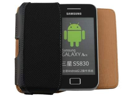 Samsung Galaxy Ace S5830 Synthetic Leather Belt Pouch - Classic Black