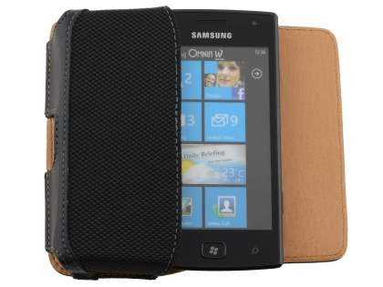 Samsung Omnia W I8350 Synthetic Leather Belt Pouch - Classic Black
