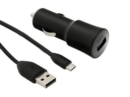 HTC CC C200 Car Charger with Micro-USB to USB-A Data Cable