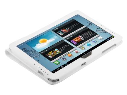 Samsung Galaxy Tab 2 10.1 Synthetic Leather Flip Case with Fold-Back Stand - Ivory