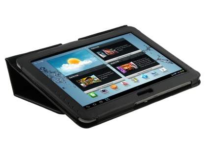 Samsung Galaxy Tab 2 10.1 Synthetic Leather Flip Case with Fold-Back Stand - Classic Black