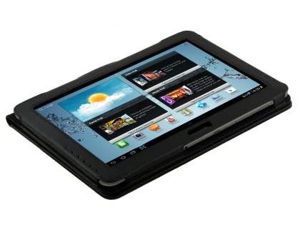 Samsung Galaxy Tab 2 10.1 Synthetic Leather Flip Case with Fold-Back Stand - Classic Black