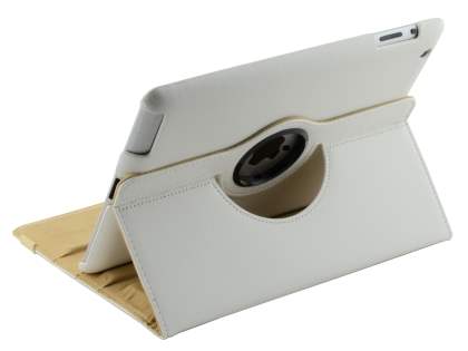 iPad 2/3/4 VELOCITY Synthetic Leather 360° Swivel Flip Case - Pearl White