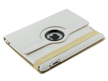iPad 2/3/4 VELOCITY Synthetic Leather 360° Swivel Flip Case - Pearl White