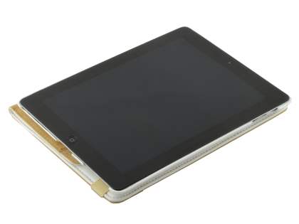 iPad 2/3/4 VELOCITY Synthetic Leather 360° Swivel Flip Case - Pearl White