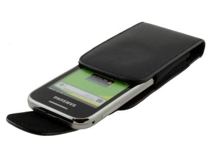 Samsung Galaxy Y S5360T Synthetic Leather Belt Pouch (Naked Phone Only) - Classic Black