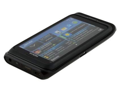 Dual-Design Case for Nokia E7 - Black/Frosted Grey