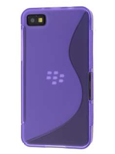 Wave Case for BlackBerry Z10 - Frosted Purple/Purple Soft Cover