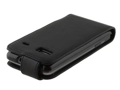 Synthetic Leather Flip Case for HTC Desire Z - Black