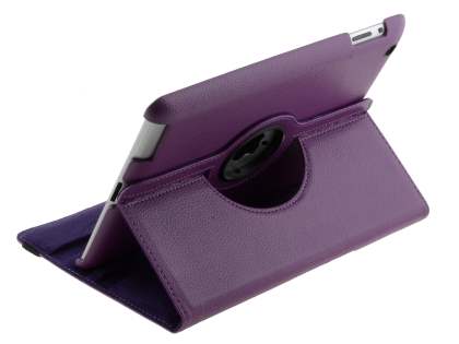 iPad 2/3/4 VELOCITY Synthetic Leather 360° Swivel Flip Case - Purple