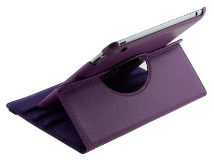 iPad 2/3/4 VELOCITY Synthetic Leather 360° Swivel Flip Case - Purple