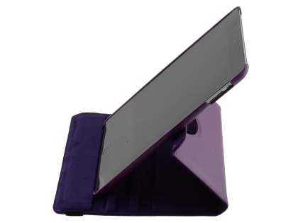 iPad 2/3/4 VELOCITY Synthetic Leather 360° Swivel Flip Case - Purple