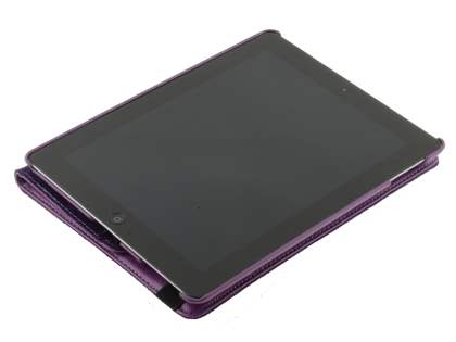 iPad 2/3/4 VELOCITY Synthetic Leather 360° Swivel Flip Case - Purple