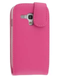 Genuine Leather Flip Case for Samsung I8190 Galaxy S3 mini - Pink Leather Flip Case
