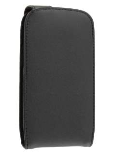 Genuine Leather Flip Case for Samsung I8190 Galaxy S3 mini - Classic Black