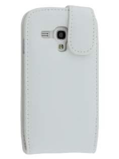 Genuine Leather Flip Case for Samsung I8190 Galaxy S3 mini - Pearl White Leather Flip Case