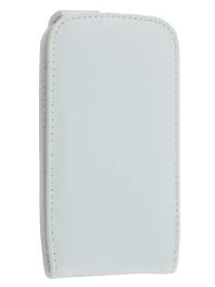 Genuine Leather Flip Case for Samsung I8190 Galaxy S3 mini - Pearl White