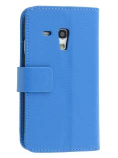 Synthetic Leather Wallet Case with Stand for Samsung I8190 Galaxy S3 mini - Blue Leather Wallet Case